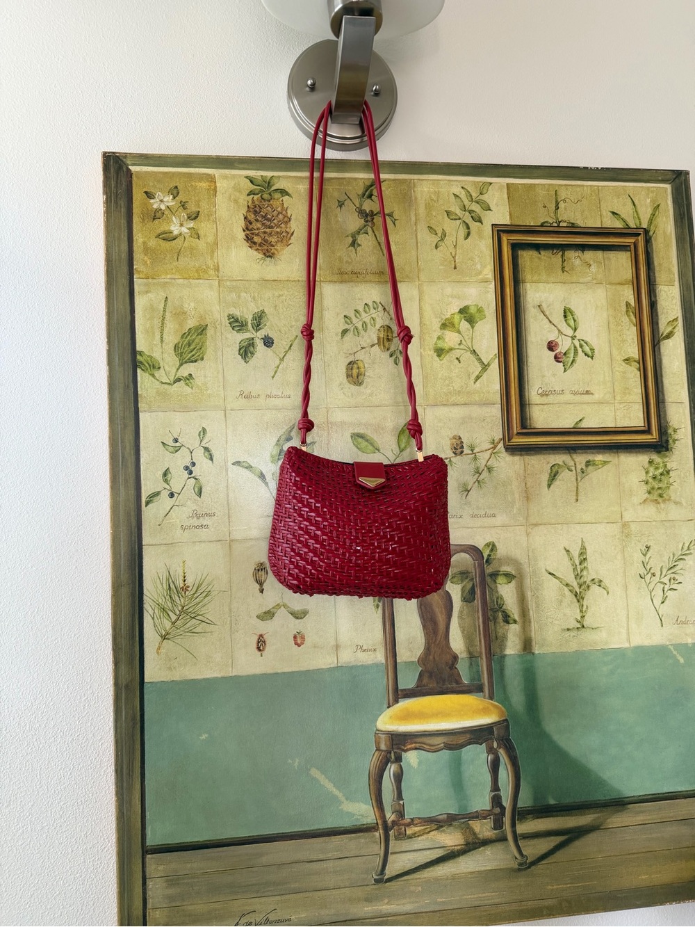 Zara Red Woven Crossbody Shoulder Bag